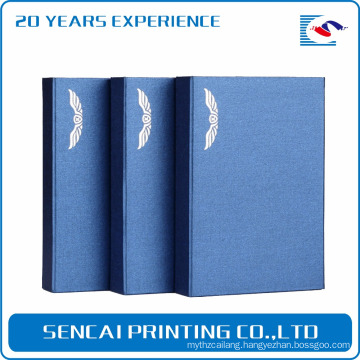Sencai classical style book shape box with wing logo